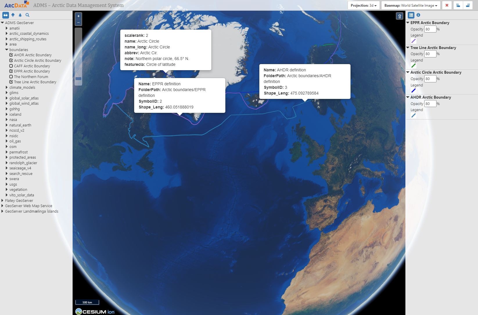Map for Arctic Portal website