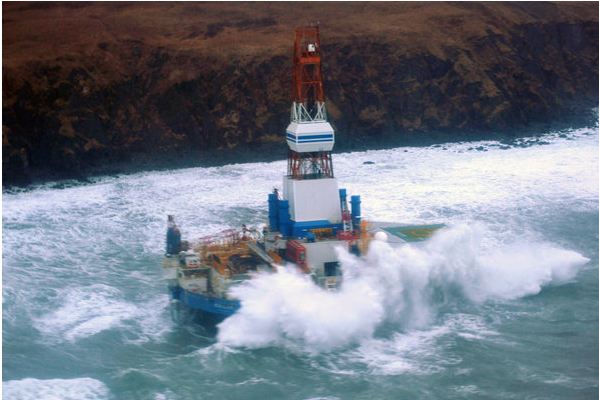 Stranded oil rig