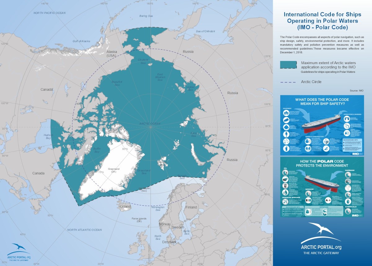 Map: International Code for Ships Operating in Polar Waters (IMO - Polar Code)